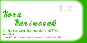 nora marincsak business card